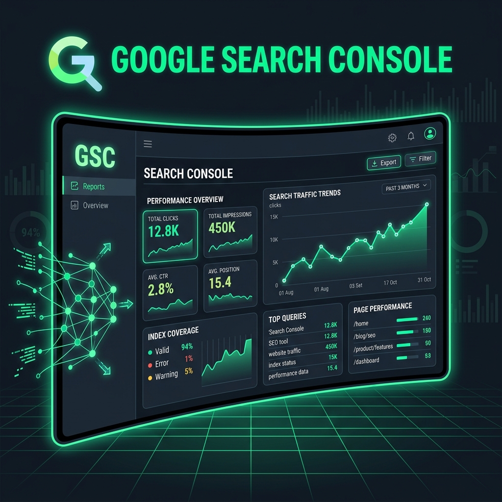 Google Search Console - дашборд з аналітикою та звітами пошуку