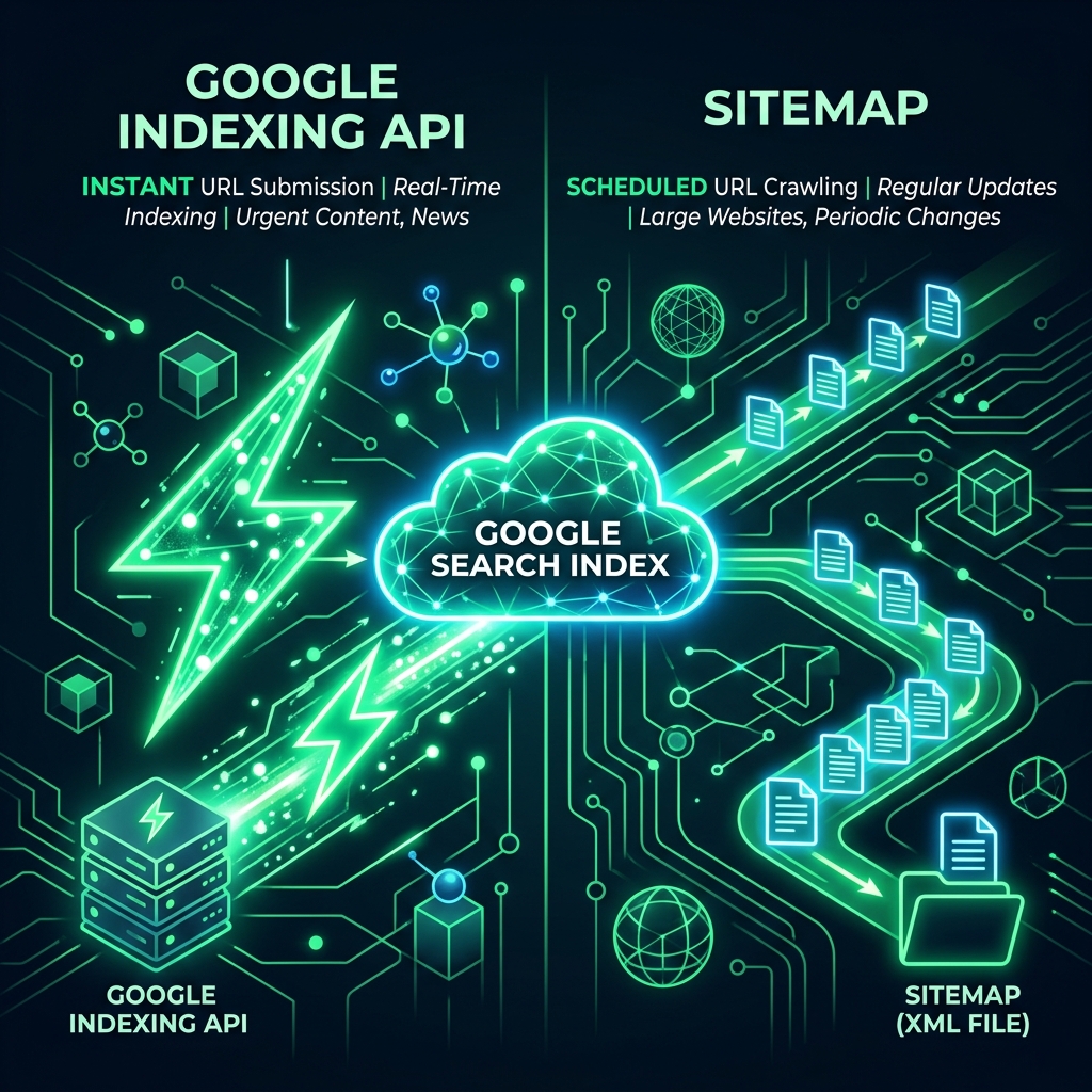 Google Indexing API vs Sitemap